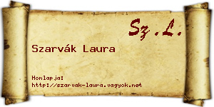 Szarvák Laura névjegykártya